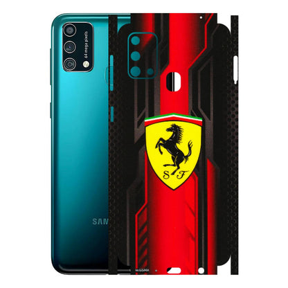 Samsung M/F/Note/Flip and C Phone Skins (All Models) - Black Ferrari Logo - 3D Embossed Finish (L-253) Samsung Galaxy F41