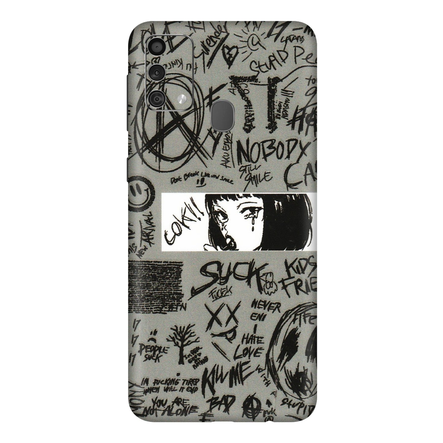 Samsung M/F/Note/Flip and C Phone Skins (All Models) - Never Have Love Anime - 3D Embossed Finish (L-260) Samsung Galaxy F41