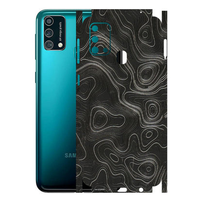Samsung M/F/Note/Flip and C Phone Skins (All Models) - Abstract White Line Map - 3D Embossed Finish (L-269) Samsung Galaxy F41