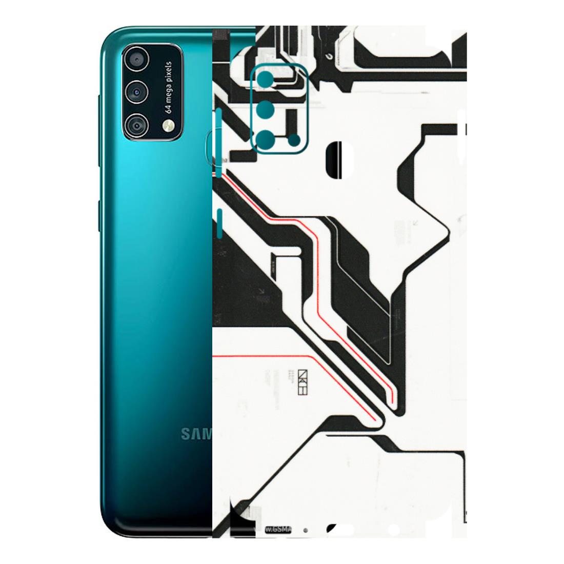 Samsung M/F/Note/Flip and C Phone Skins (All Models) - White Techy Logo - 3D Embossed Finish (L-312) Samsung Galaxy F41