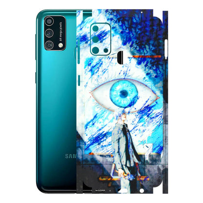 Samsung M/F/Note/Flip and C Phone Skins (All Models) - Anime Sea Blue Eye - 3D Embossed Finish (L-318) Samsung Galaxy F41