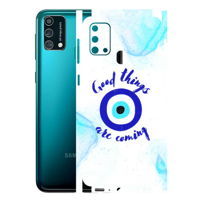 Samsung M/F/Note/Flip and C Phone Skins (All Models) - Evil Eye Good Things Are Coming - 3D Embossed Finish (L-322) Samsung Galaxy F41
