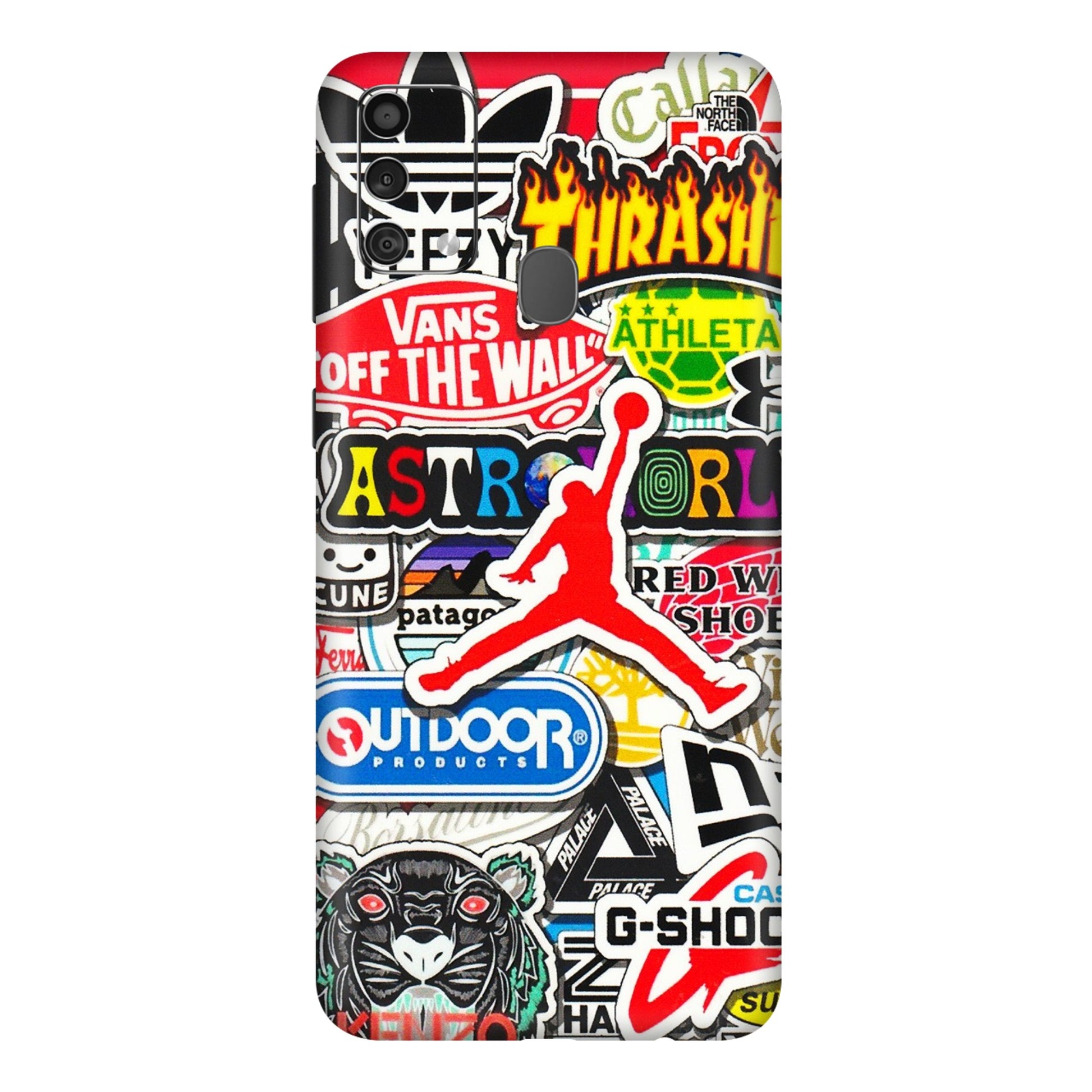 Samsung M/F/Note/Flip and C Phone Skins (All Models) - Multi Brands Sticker Graffiti - 3D Embossed Finish (L-37) Samsung Galaxy F41