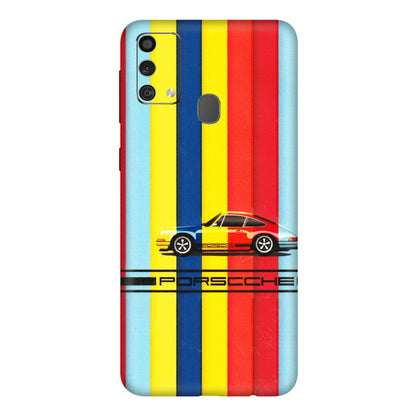Samsung M/F/Note/Flip and C Phone Skins (All Models) - Multicolour Porche - 3D Embossed Finish (L-39) Samsung Galaxy F41