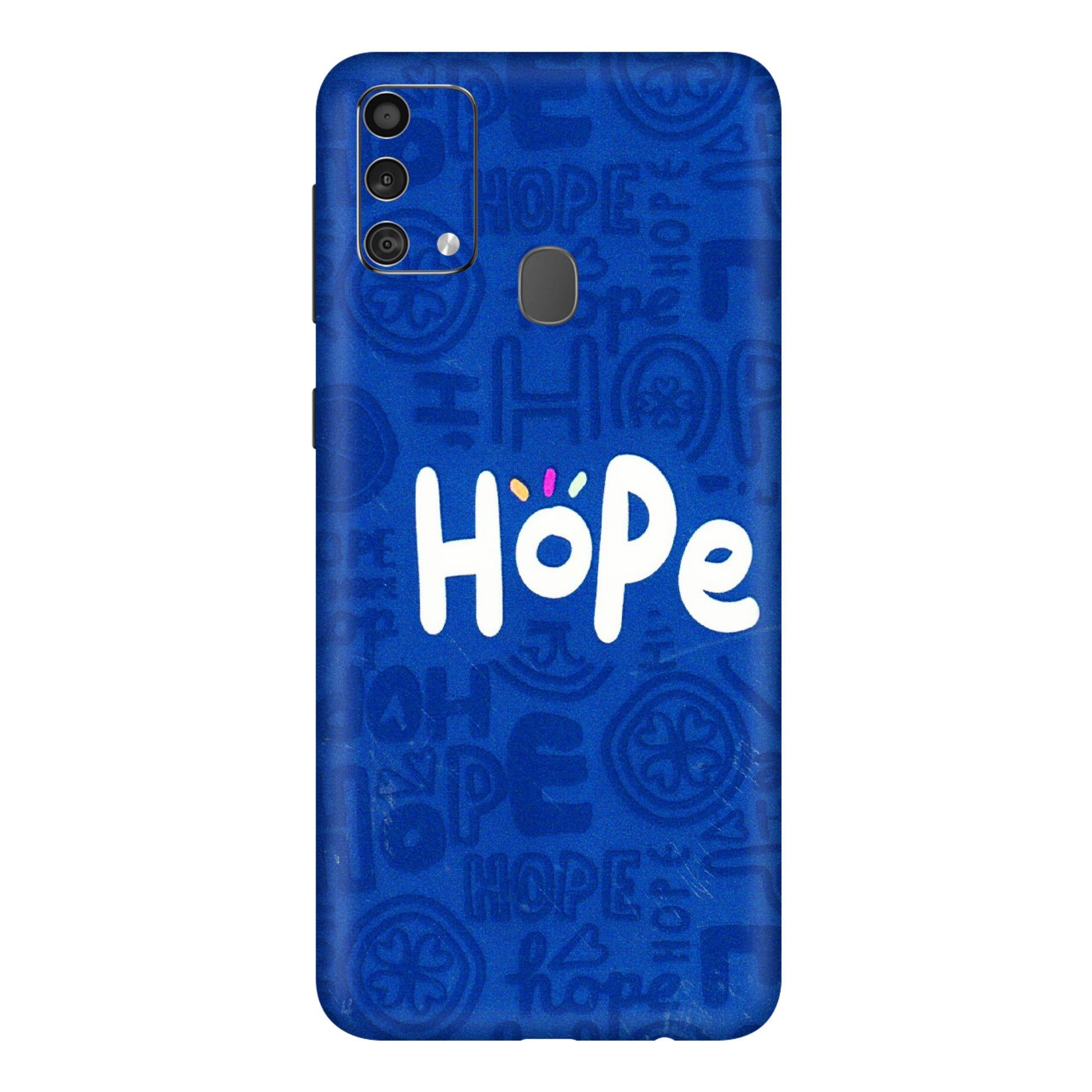 Samsung M/F/Note/Flip and C Phone Skins (All Models) - Hope Doodles Blue - 3D Embossed Finish (L-43) Samsung Galaxy F41