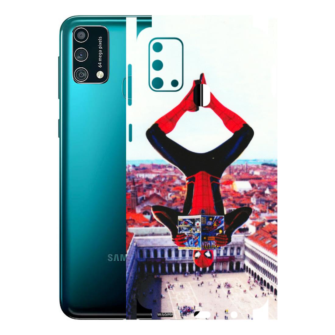 Samsung M/F/Note/Flip and C Phone Skins (All Models) - Spiderman Hanging - 3D Embossed Finish (L-53) Samsung Galaxy F41