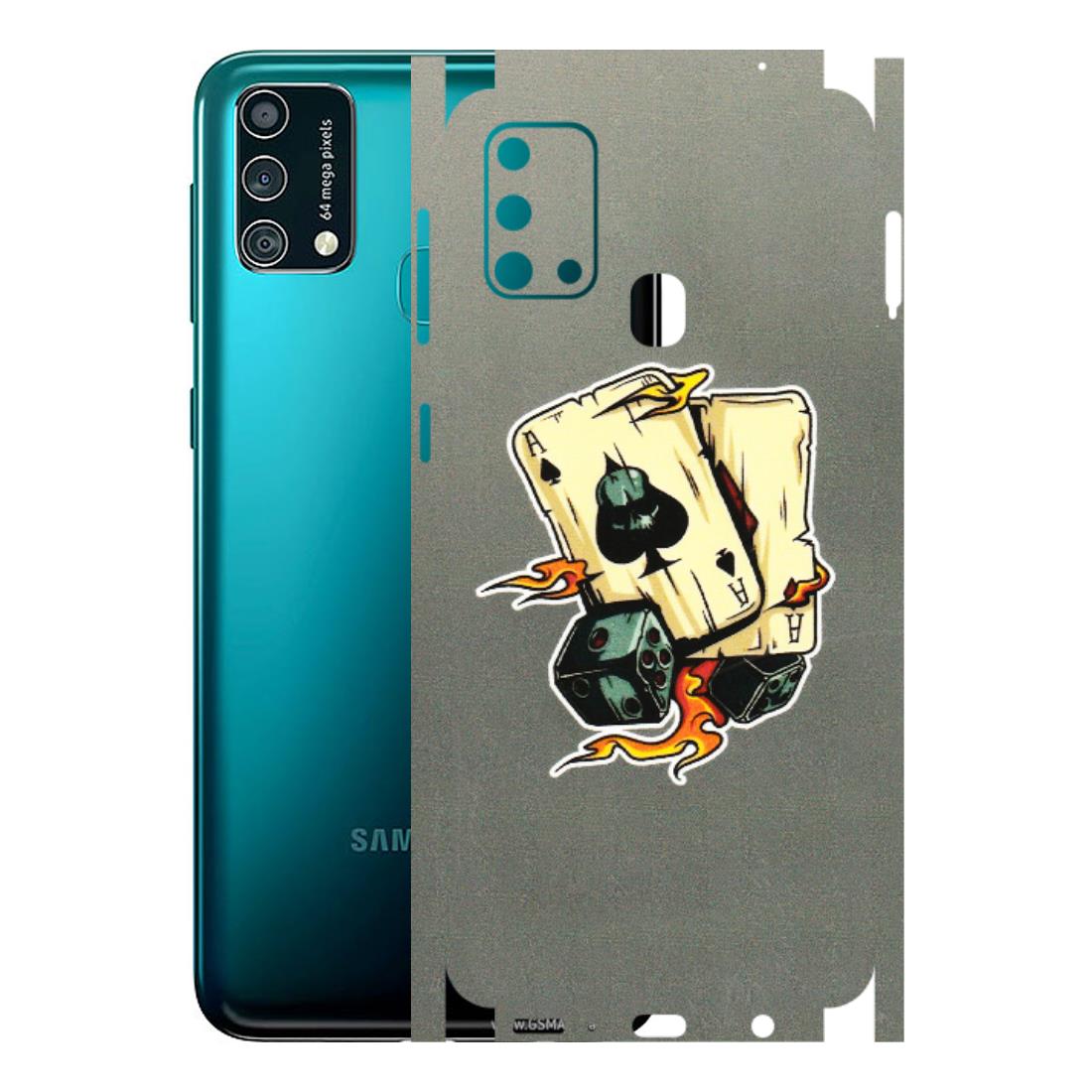 Samsung M/F/Note/Flip and C Phone Skins (All Models) - Grey Cards Of Ace - 3D Embossed Finish (L-77) Samsung Galaxy F41