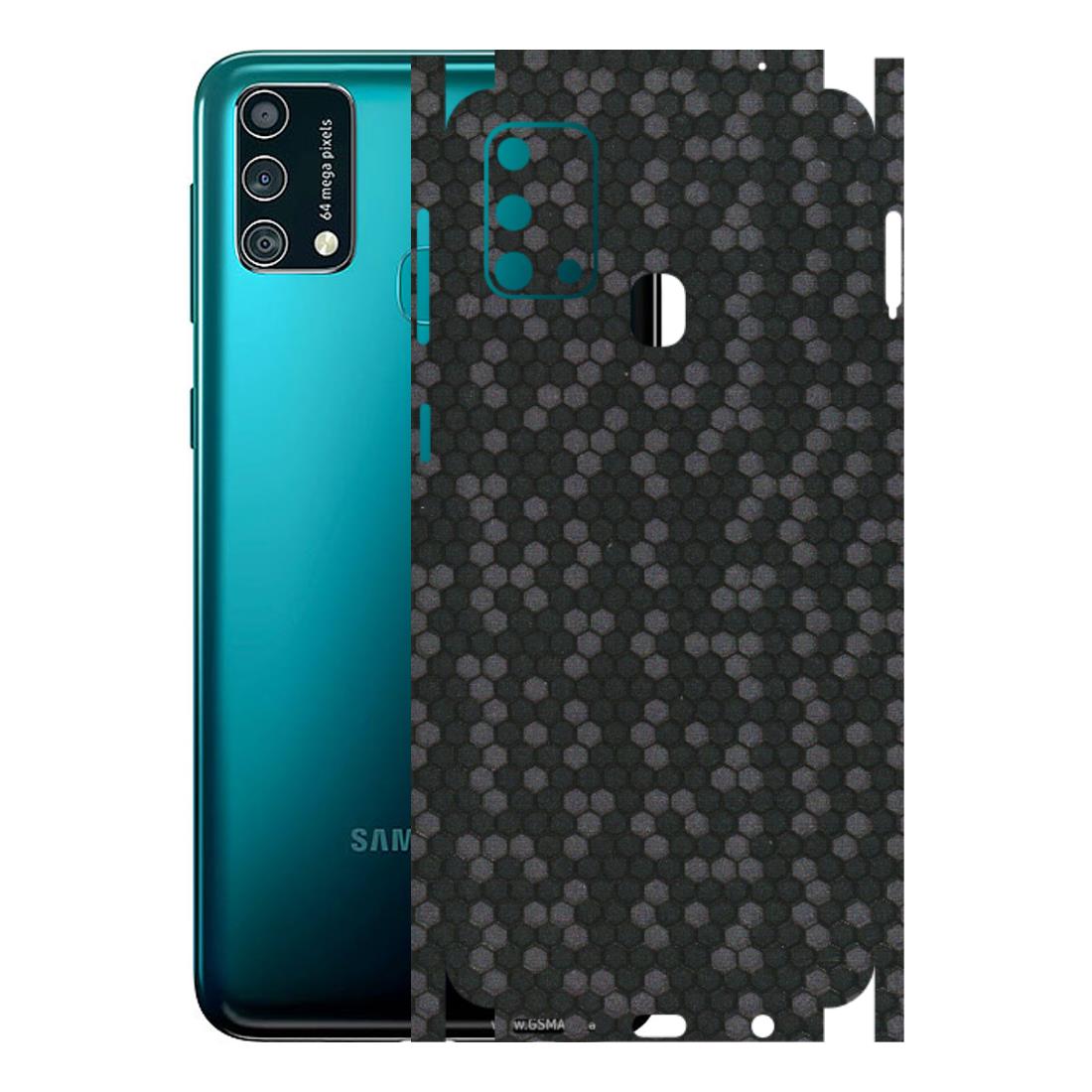 Samsung M/F/Note/Flip and C Phone Skins (All Models) - Black Grey Honeycomb Sober - 3D Embossed Finish (L-85) Samsung Galaxy F41