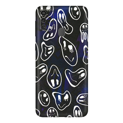 Samsung M/F/Note/Flip and C Phone Skins (All Models) - Distorted Smileys - 3D Embossed Finish (L-92) Samsung Galaxy F41