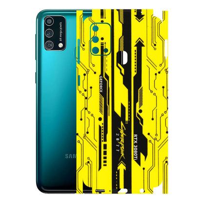 Samsung M/F/Note/Flip and C Phone Skins (All Models) - Yellow Cyberpunk - 3D Embossed Finish (L-93) Samsung Galaxy F41