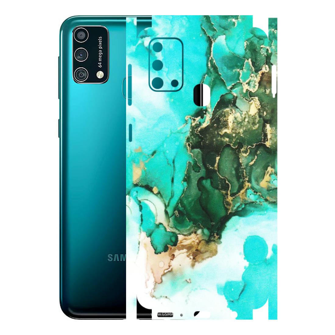 Samsung M/F/Note/Flip and C Phone Skins (All Models) - The Blue Gold Marble - Matte Finish (M-124) Samsung Galaxy F41