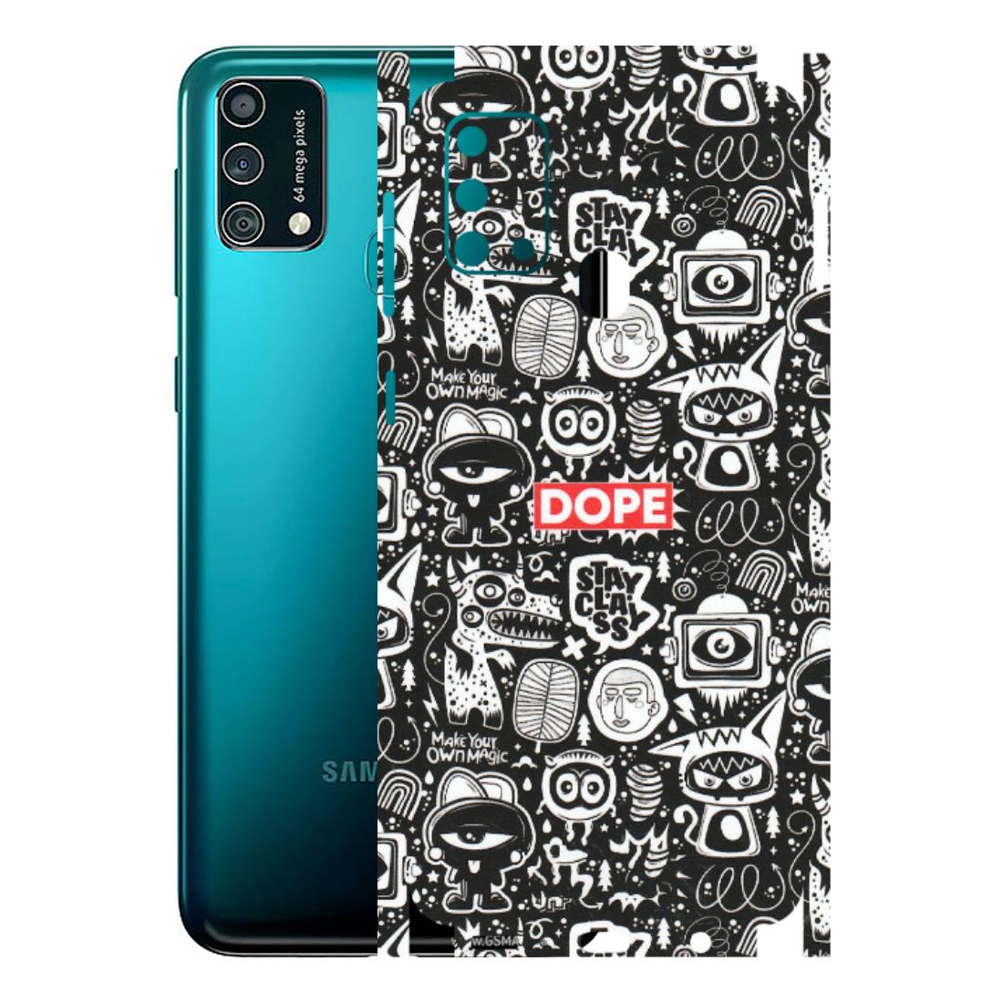 Samsung M/F/Note/Flip and C Phone Skins (All Models) - Dope Stay Classy Black Doodles - Matte Finish (M-126) Samsung Galaxy F41