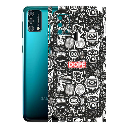 Samsung M/F/Note/Flip and C Phone Skins (All Models) - Dope Stay Classy Black Doodles - Matte Finish (M-126) Samsung Galaxy F41