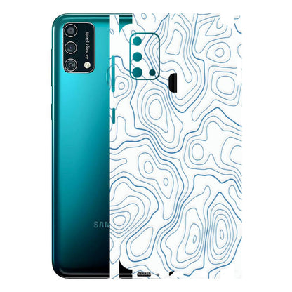 Samsung M/F/Note/Flip and C Phone Skins (All Models) - Blue And White Swirls - Matte Finish (M-139) Samsung Galaxy F41