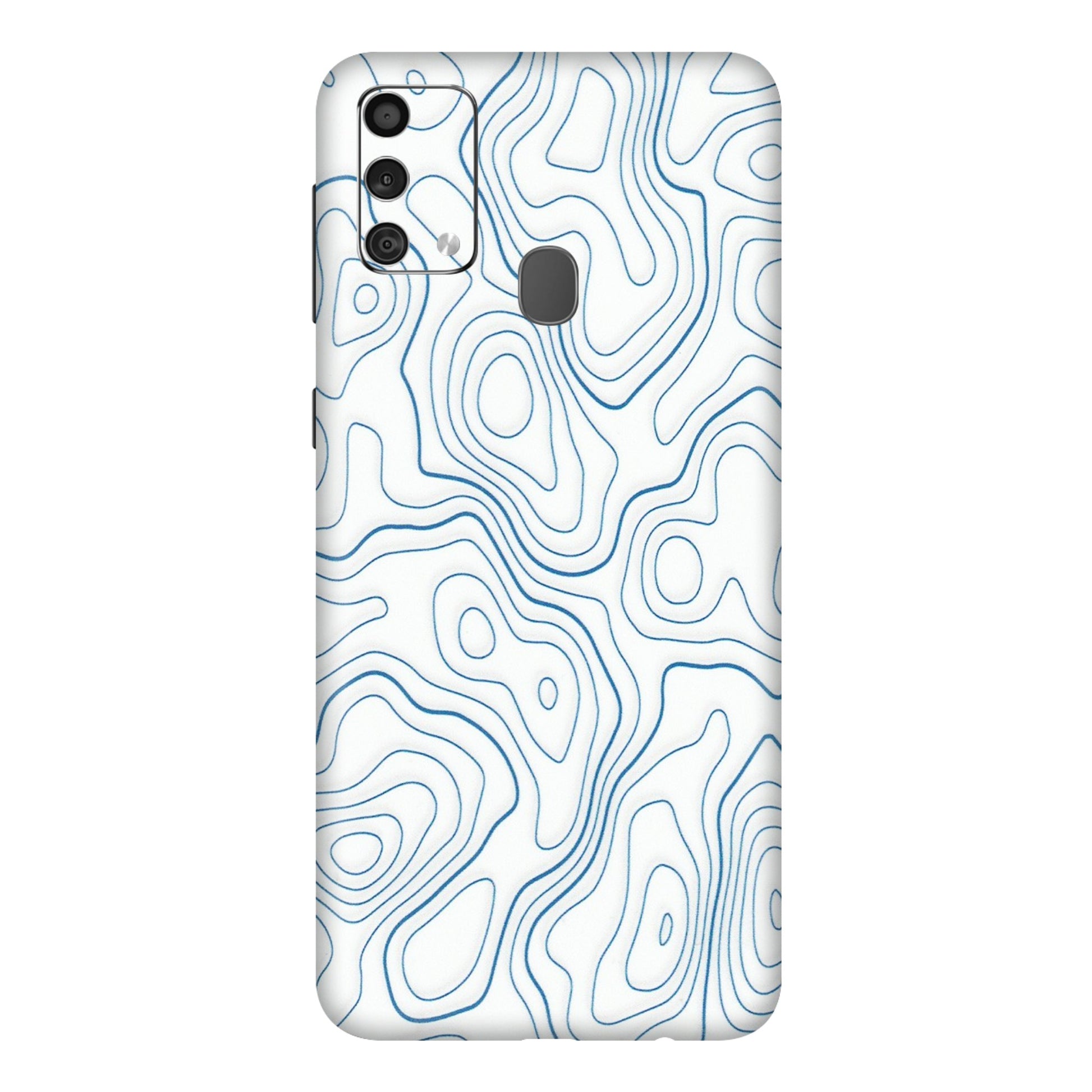 Samsung M/F/Note/Flip and C Phone Skins (All Models) - Blue And White Swirls - Matte Finish (M-139) Samsung Galaxy F41