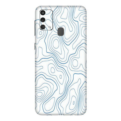 Samsung M/F/Note/Flip and C Phone Skins (All Models) - Blue And White Swirls - Matte Finish (M-139) Samsung Galaxy F41