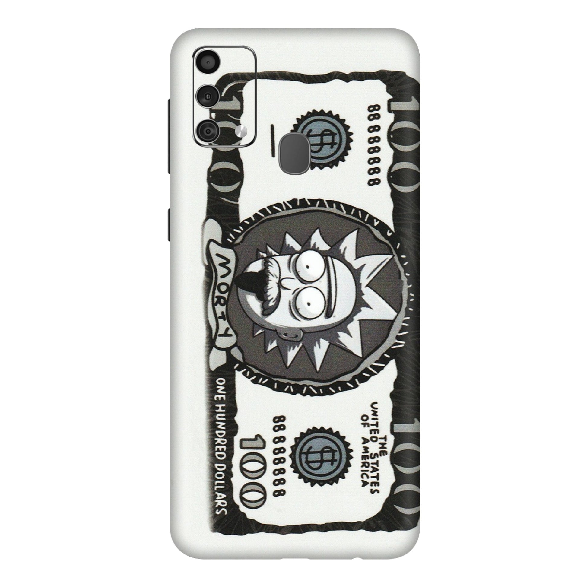 Samsung M/F/Note/Flip and C Phone Skins (All Models) - Rick And Morty Hundred Dollar Anime - Matte Finish (M-161) Samsung Galaxy F41
