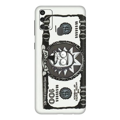 Samsung M/F/Note/Flip and C Phone Skins (All Models) - Rick And Morty Hundred Dollar Anime - Matte Finish (M-161) Samsung Galaxy F41