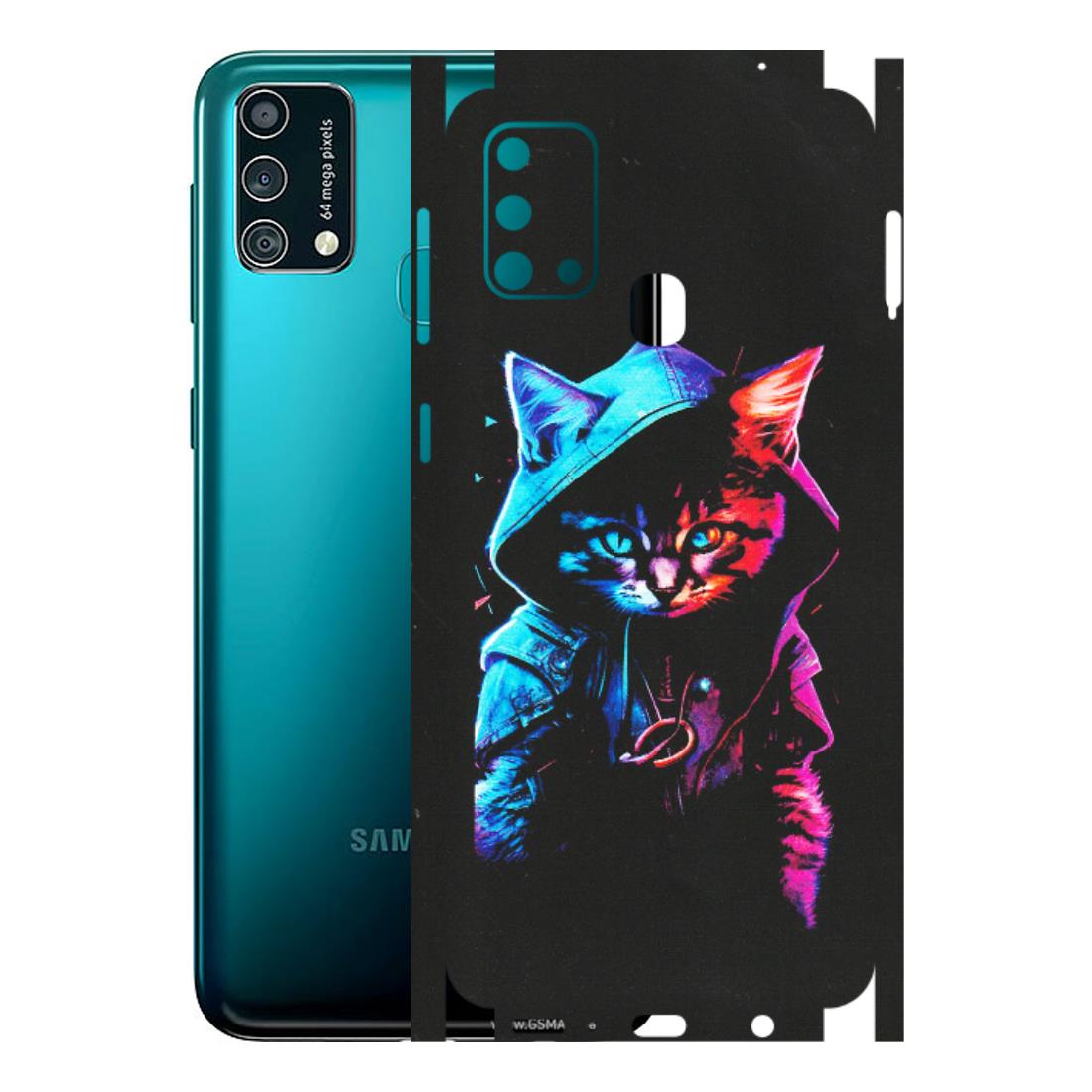 Samsung M/F/Note/Flip and C Phone Skins (All Models) - Cyberpunk Cat - Matte Finish (M-45) Samsung Galaxy F41