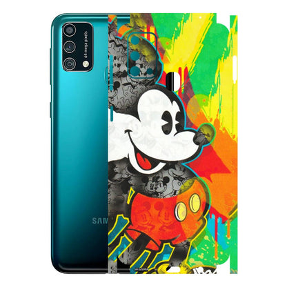 Samsung M/F/Note/Flip and C Phone Skins (All Models) - Multiple Mickey With Colourful Texture - Matte Finish (M-84) Samsung Galaxy F41
