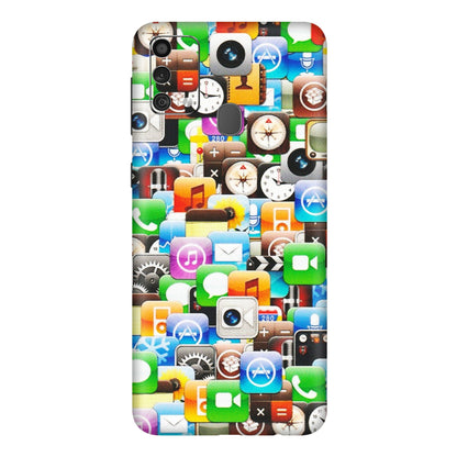 Samsung M/F/Note/Flip and C Phone Skins (All Models) - All Apple Icons - Matte Finish (M-93) Samsung Galaxy F41