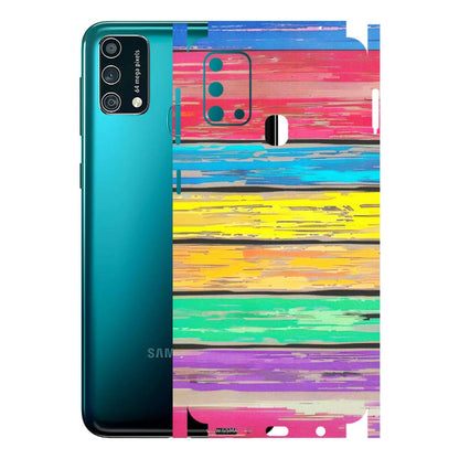 Samsung M/F/Note/Flip and C Phone Skins (All Models) - Multi Colour Wooden Wall - Matte Finish (M-96) Samsung Galaxy F41