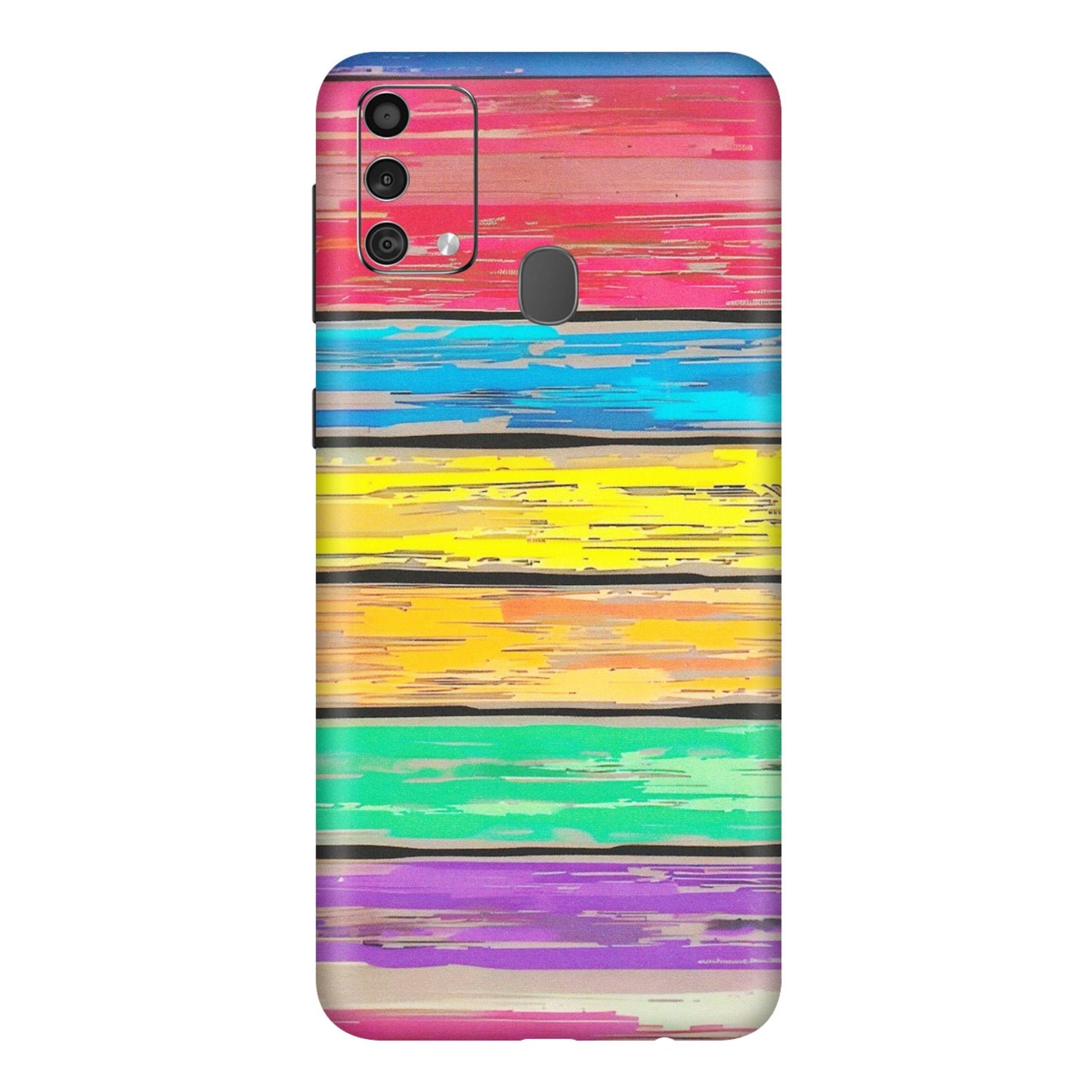 Samsung M/F/Note/Flip and C Phone Skins (All Models) - Multi Colour Wooden Wall - Matte Finish (M-96) Samsung Galaxy F41