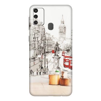Samsung M/F/Note/Flip and C Phone Skins (All Models) - London Street - Transparent Finish (T-02) Samsung Galaxy F41