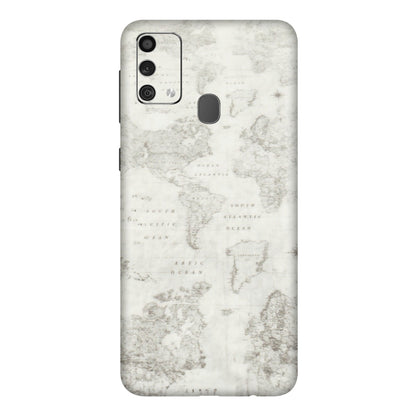 Samsung M/F/Note/Flip and C Phone Skins (All Models) - World Travel Map - Transparent Finish (T-04) Samsung Galaxy F41