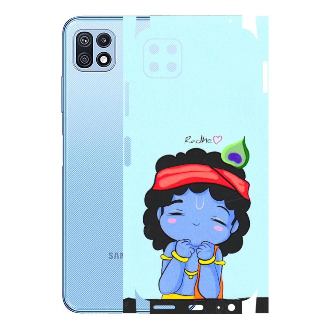 Samsung M/F/Note/Flip and C Phone Skins (All Models) - Radhe Radhe Cute Toon - 3D Embossed Finish (L-05) Samsung Galaxy F42 (5G)