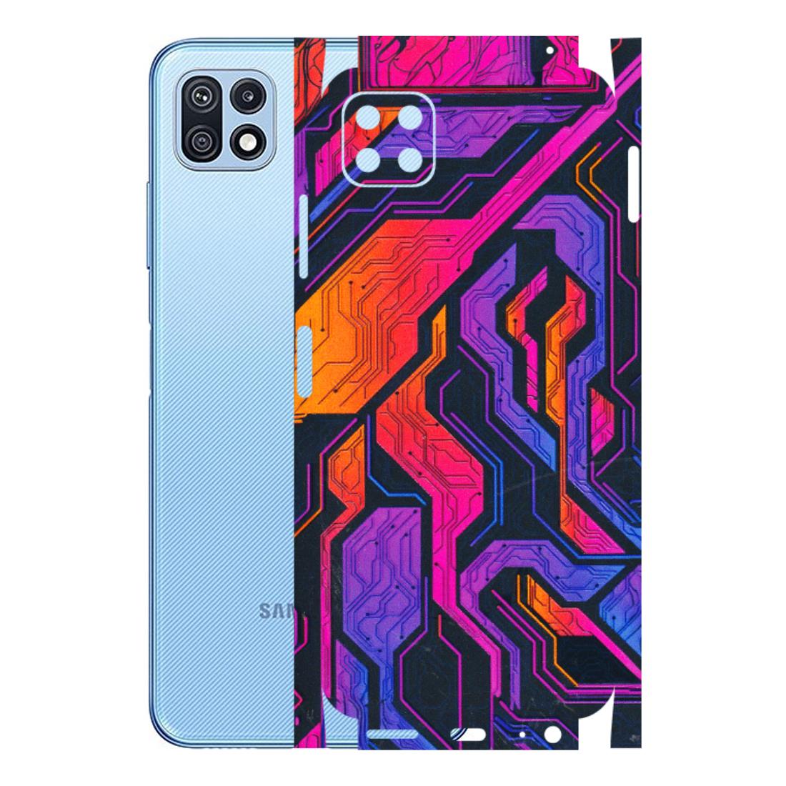 Samsung M/F/Note/Flip and C Phone Skins (All Models) - Tech Circuits Futuristic - 3D Embossed Finish (L-07) Samsung Galaxy F42 (5G)