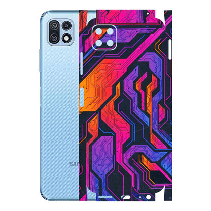 Samsung M/F/Note/Flip and C Phone Skins (All Models) - Tech Circuits Futuristic - 3D Embossed Finish (L-07) Samsung Galaxy F42 (5G)