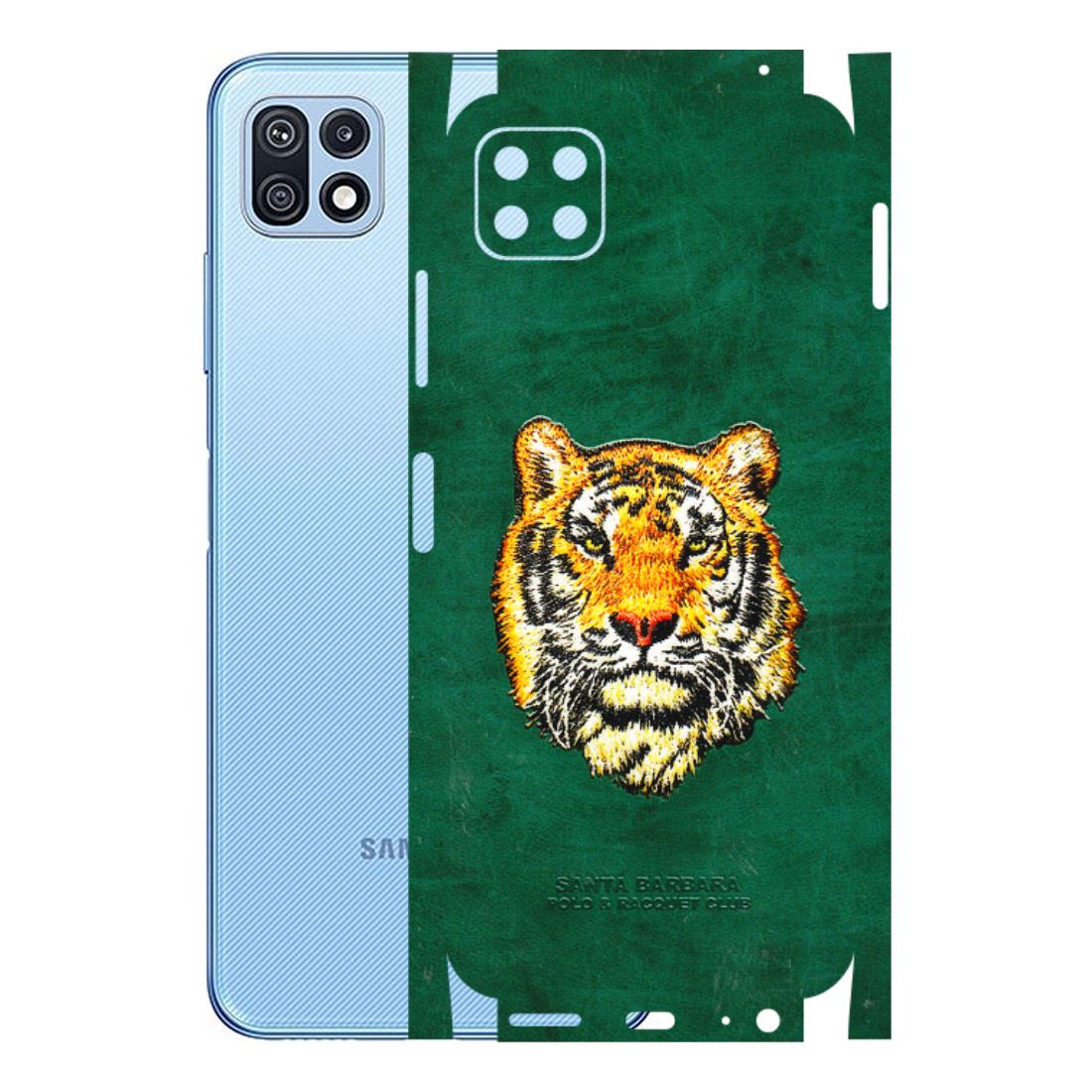 Samsung M/F/Note/Flip and C Phone Skins (All Models) - Leather Feel Tiger - 3D Embossed Finish (L-111) Samsung Galaxy F42 (5G)