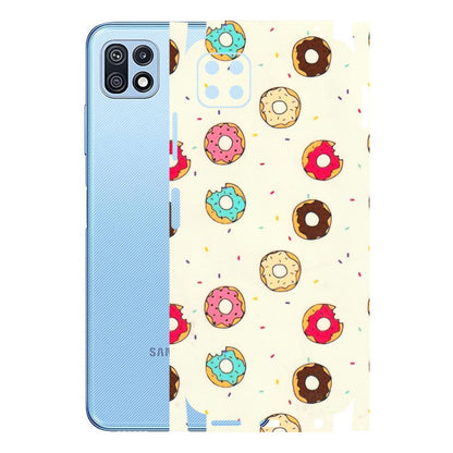 Samsung M/F/Note/Flip and C Phone Skins (All Models) - Mini Donuts Doodle Art - 3D Embossed Finish (L-122) Samsung Galaxy F42 (5G)