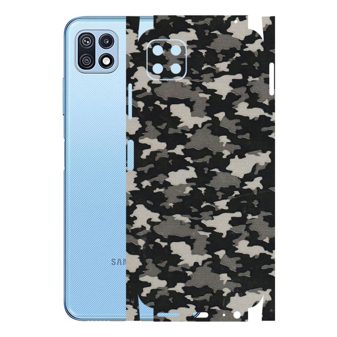 Samsung M/F/Note/Flip and C Phone Skins (All Models) - Black/Grey Camoflaunge - 3D Embossed Finish (L-142) Samsung Galaxy F42 (5G)