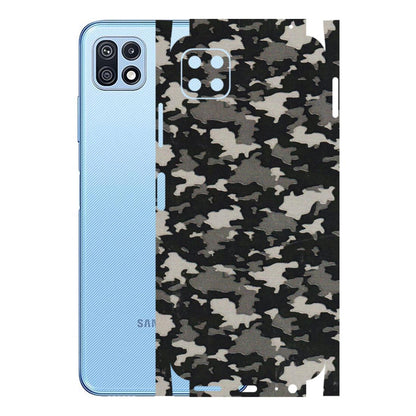 Samsung M/F/Note/Flip and C Phone Skins (All Models) - Black/Grey Camoflaunge - 3D Embossed Finish (L-142) Samsung Galaxy F42 (5G)