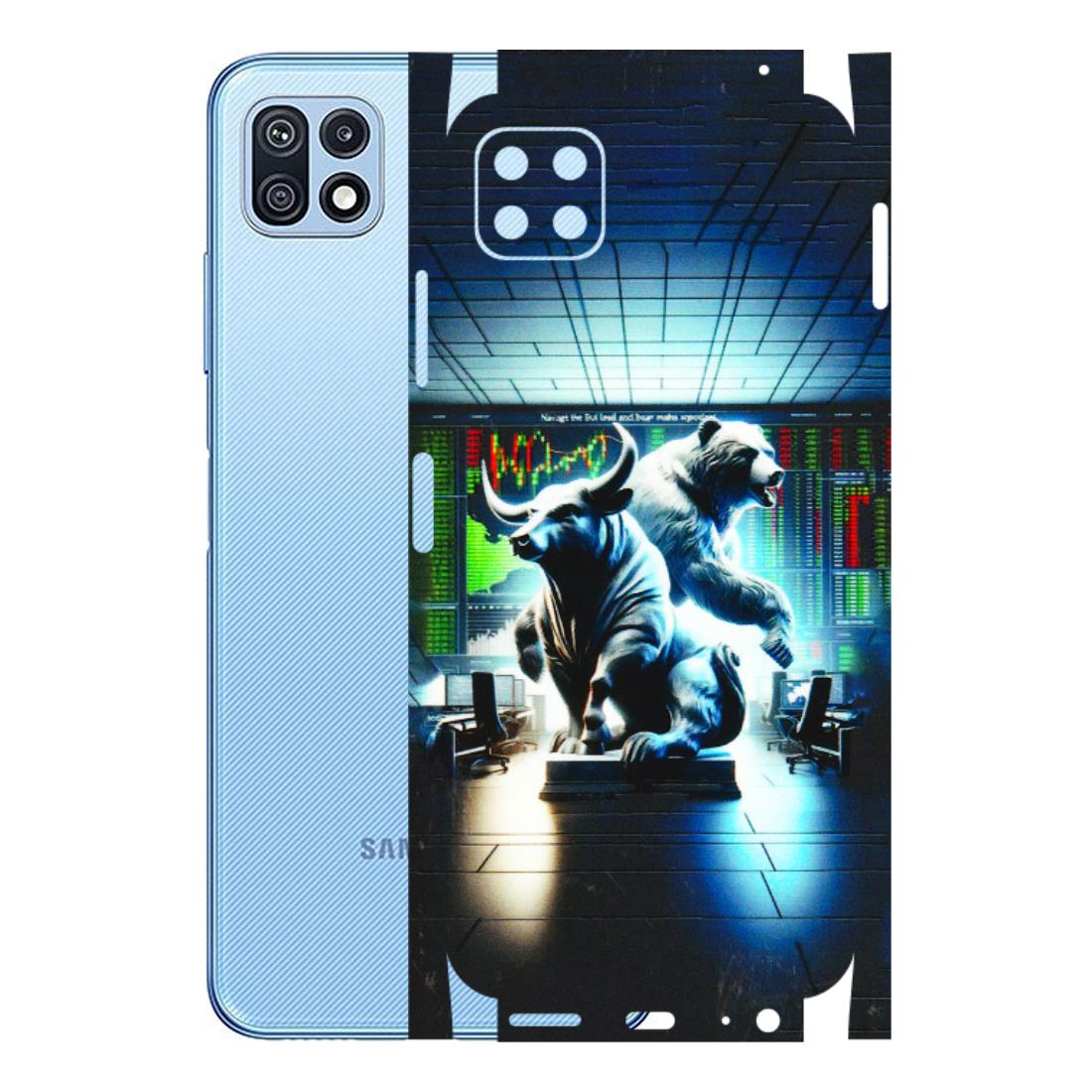 Samsung M/F/Note/Flip and C Phone Skins (All Models) - Stock Market Sensex Bear vs Bulls - 3D Embossed Finish (L-15) Samsung Galaxy F42 (5G)