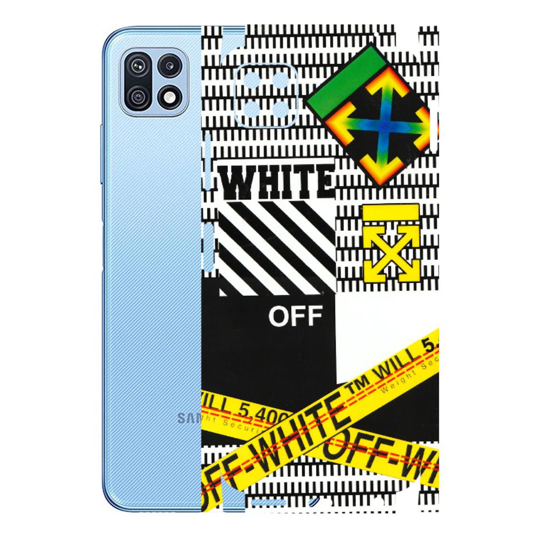 Samsung M/F/Note/Flip and C Phone Skins (All Models) - White Off Abstract - 3D Embossed Finish (L-172) Samsung Galaxy F42 (5G)