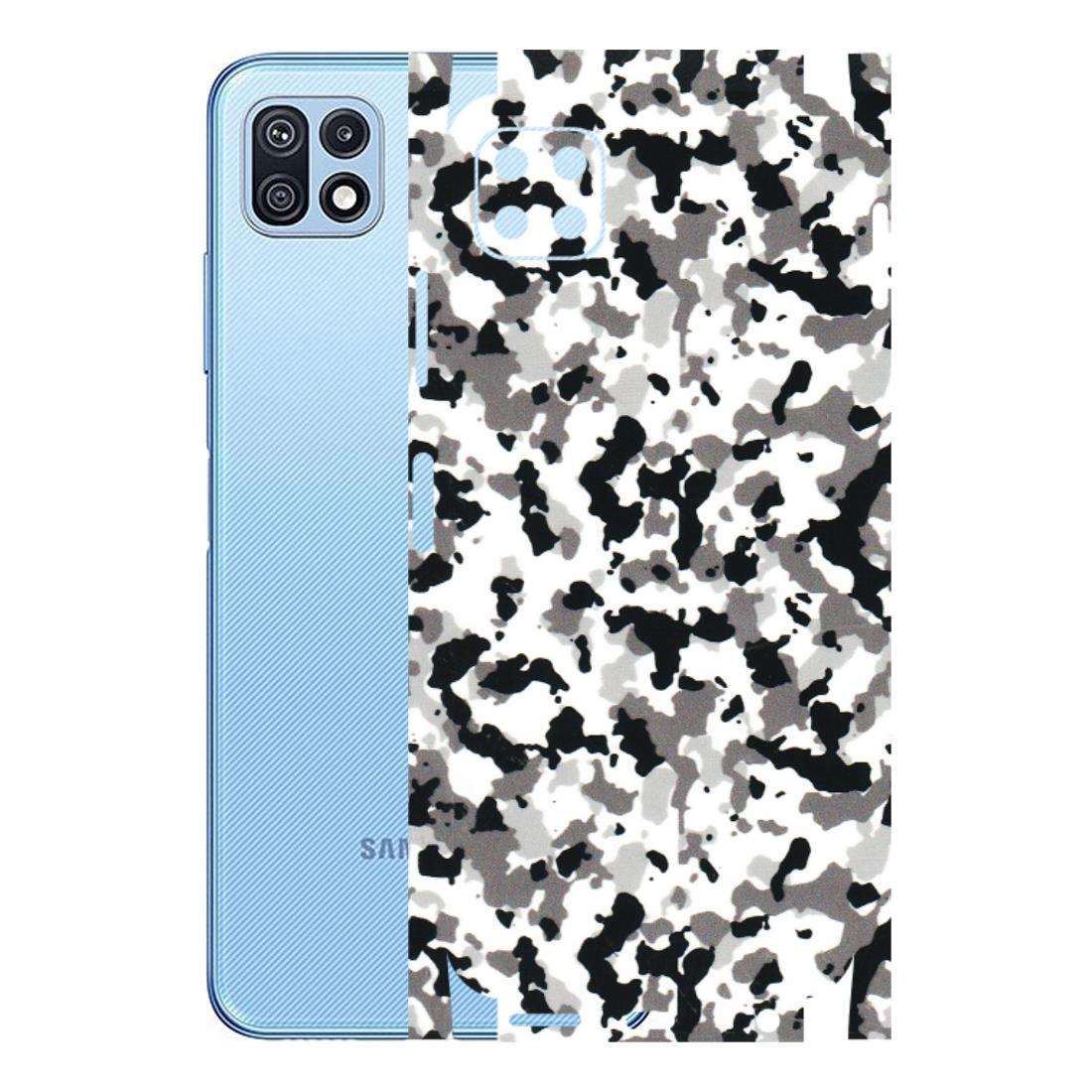Samsung M/F/Note/Flip and C Phone Skins (All Models) - White Black Camouflage - 3D Embossed Finish (L-18) Samsung Galaxy F42 (5G)
