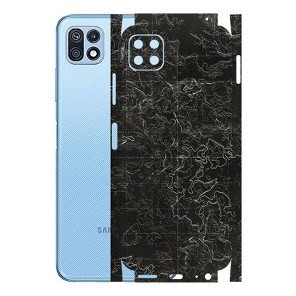 Samsung M/F/Note/Flip and C Phone Skins (All Models) - Black map Texture - 3D Embossed Finish (L-201) Samsung Galaxy F42 (5G)