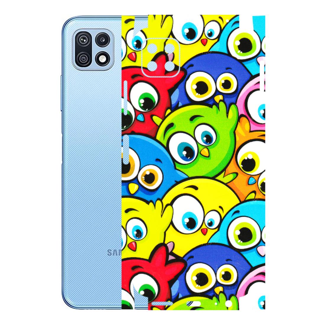 Samsung M/F/Note/Flip and C Phone Skins (All Models) - Cute Fluffy Birds - 3D Embossed Finish (L-213) Samsung Galaxy F42 (5G)