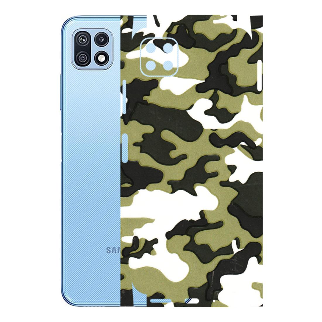 Samsung M/F/Note/Flip and C Phone Skins (All Models) - Camouflages White And Green - 3D Embossed Finish (L-243) Samsung Galaxy F42 (5G)