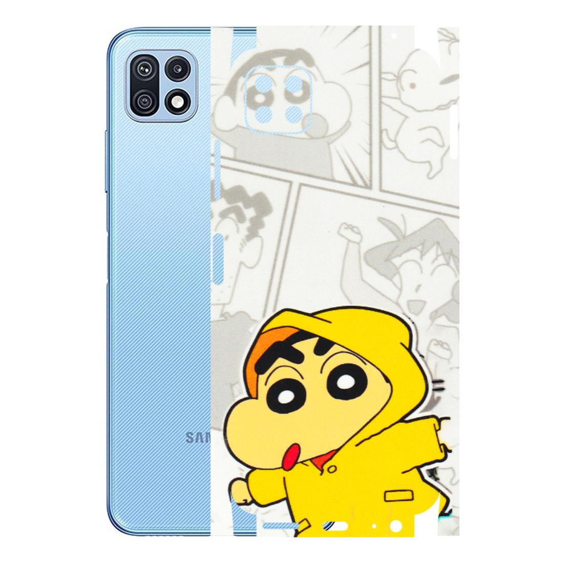 Samsung M/F/Note/Flip and C Phone Skins (All Models) - Yellow Shinchan Comic - 3D Embossed Finish (L-246) Samsung Galaxy F42 (5G)