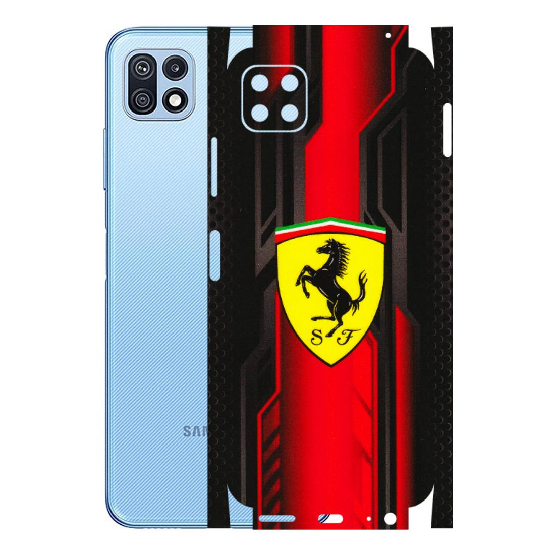 Samsung M/F/Note/Flip and C Phone Skins (All Models) - Black Ferrari Logo - 3D Embossed Finish (L-253) Samsung Galaxy F42 (5G)