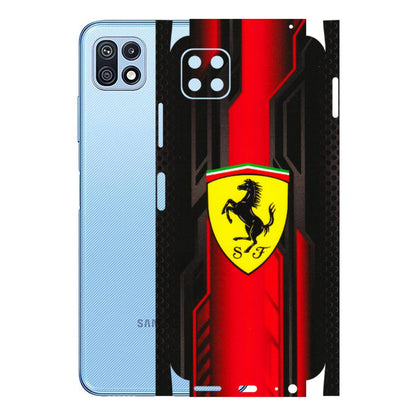 Samsung M/F/Note/Flip and C Phone Skins (All Models) - Black Ferrari Logo - 3D Embossed Finish (L-253) Samsung Galaxy F42 (5G)