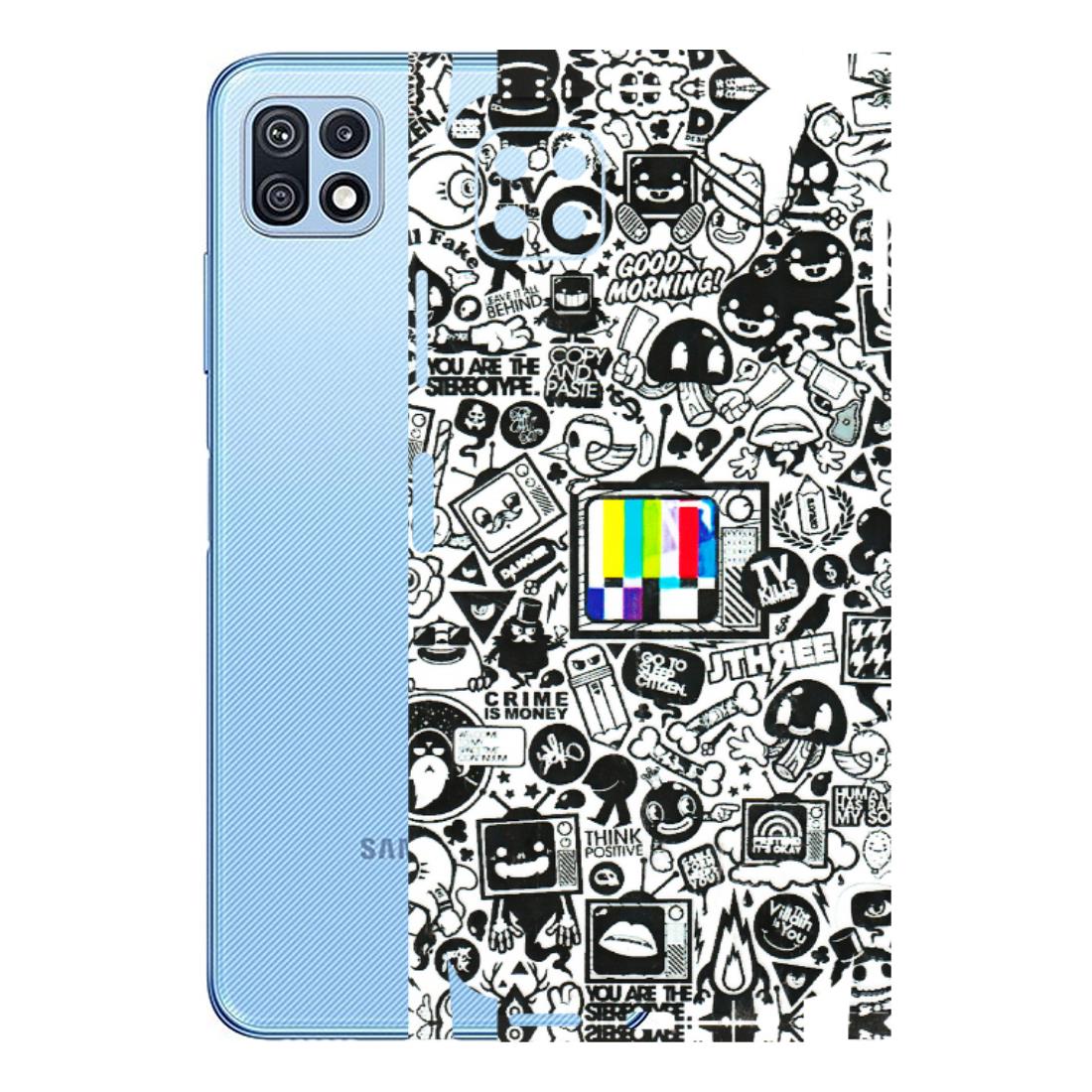 Samsung M/F/Note/Flip and C Phone Skins (All Models) - Doodles Positive Art - 3D Embossed Finish (L-263) Samsung Galaxy F42 (5G)