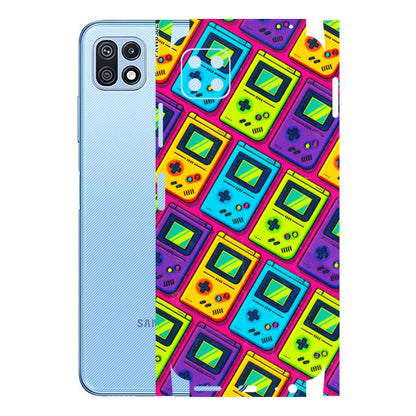 Samsung M/F/Note/Flip and C Phone Skins (All Models) - Gameboy Colourful - 3D Embossed Finish (L-266) Samsung Galaxy F42 (5G)
