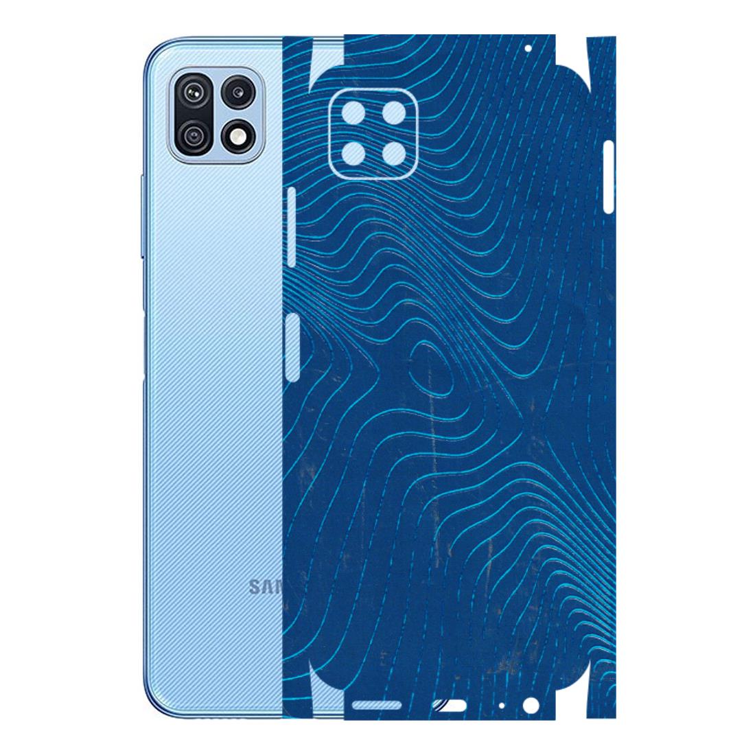 Samsung M/F/Note/Flip and C Phone Skins (All Models) - Abstract Blue Line Map - 3D Embossed Finish (L-272) Samsung Galaxy F42 (5G)