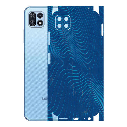 Samsung M/F/Note/Flip and C Phone Skins (All Models) - Abstract Blue Line Map - 3D Embossed Finish (L-272) Samsung Galaxy F42 (5G)