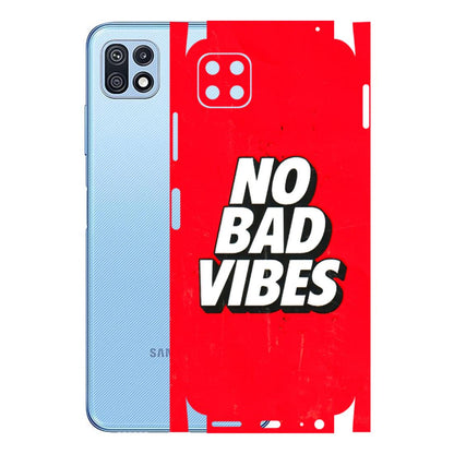Samsung M/F/Note/Flip and C Phone Skins (All Models) - No Bad Vibes - 3D Embossed Finish (L-280) Samsung Galaxy F42 (5G)